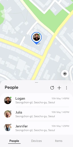 Samsung Find: Location Sharing screenshot