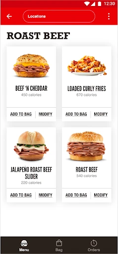 Arby's Fast Food Sandwiches screenshot