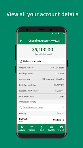 Citizens Bank Mobile Banking screenshot