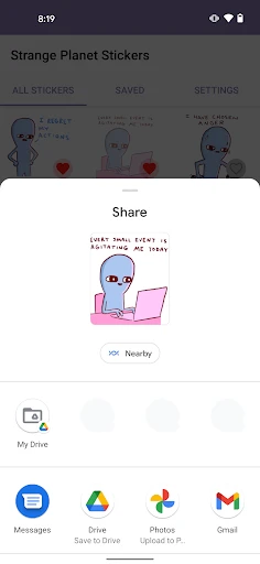 Strange Planet Stickers screenshot