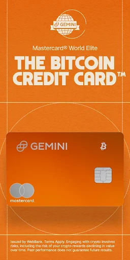 Gemini: Bitcoin Credit Card screenshot