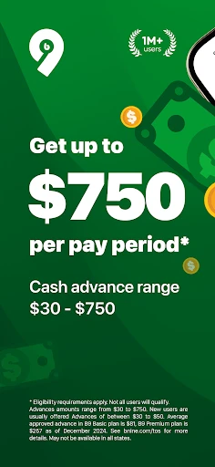 B9: Cash Advance・Banking・Earn screenshot